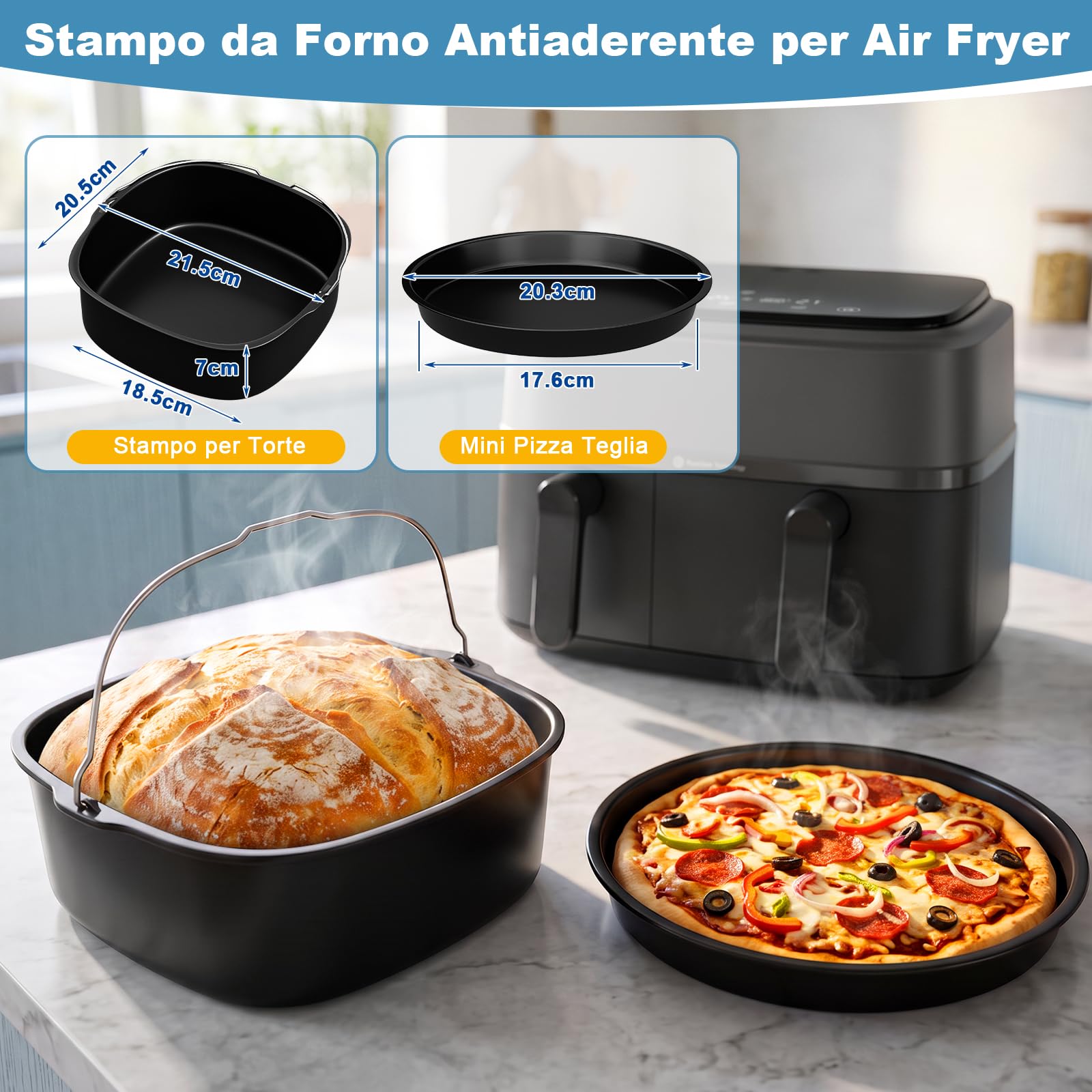 Set di accessori per friggitrice ad aria calda Philips Dual Basket 3000