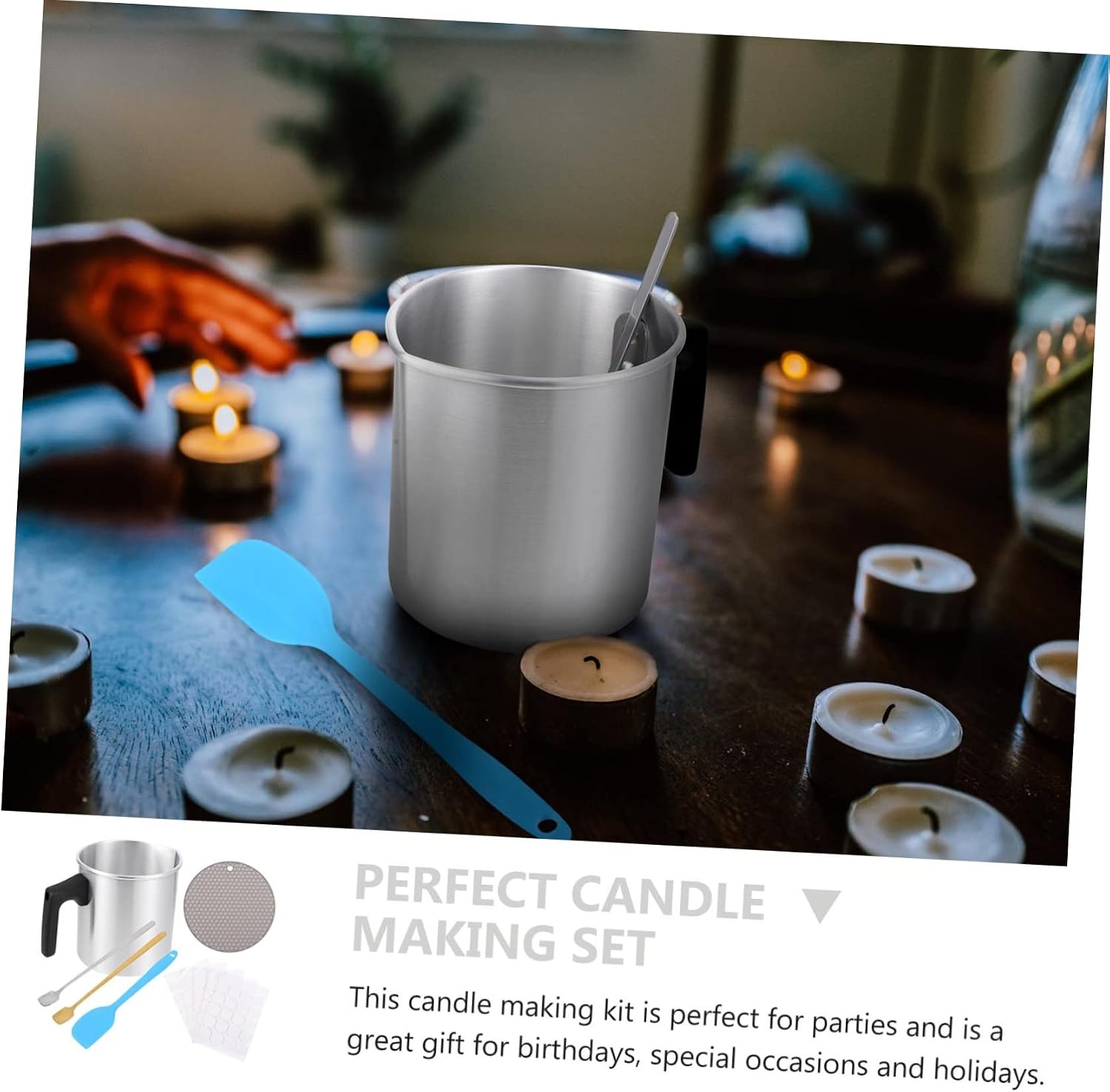 CORHAD Stainless Steel Candle Making Kit Melting Pot DIY Candle Making Tools Wax for Crafts