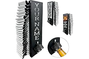 Personalized Wall Mounted Custom Koozie Holder with Bottle Opener