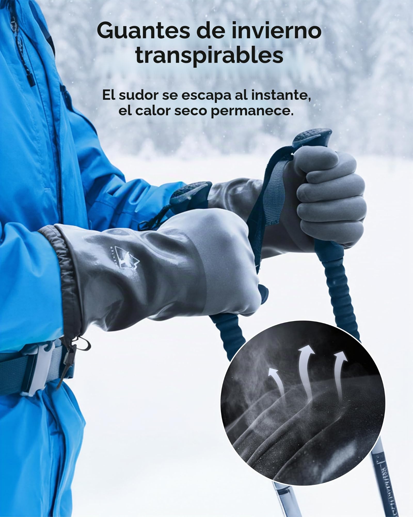 toolant Guantes de invierno impermeables, guantes de congelador Balaena para trabajo ligero y aventura al aire libre, senderismo, camping, lavado, talla L