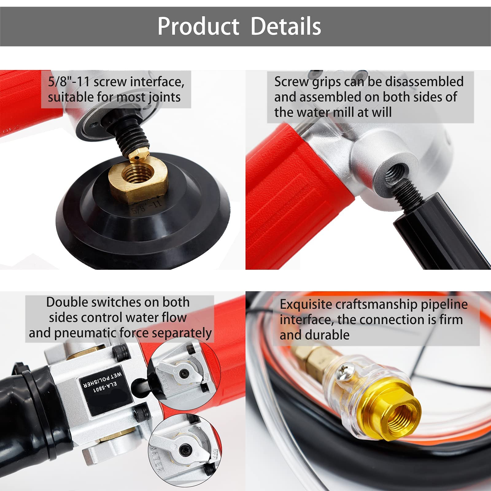 Air Wet Polisher - 4 Inch Pneumatic Grinder -4