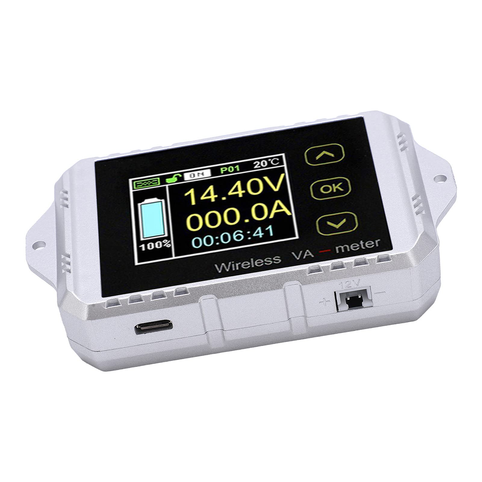 Fafeicy Compteur Multifonction DC sans Fil, écran TFT Couleur, 2000KAH