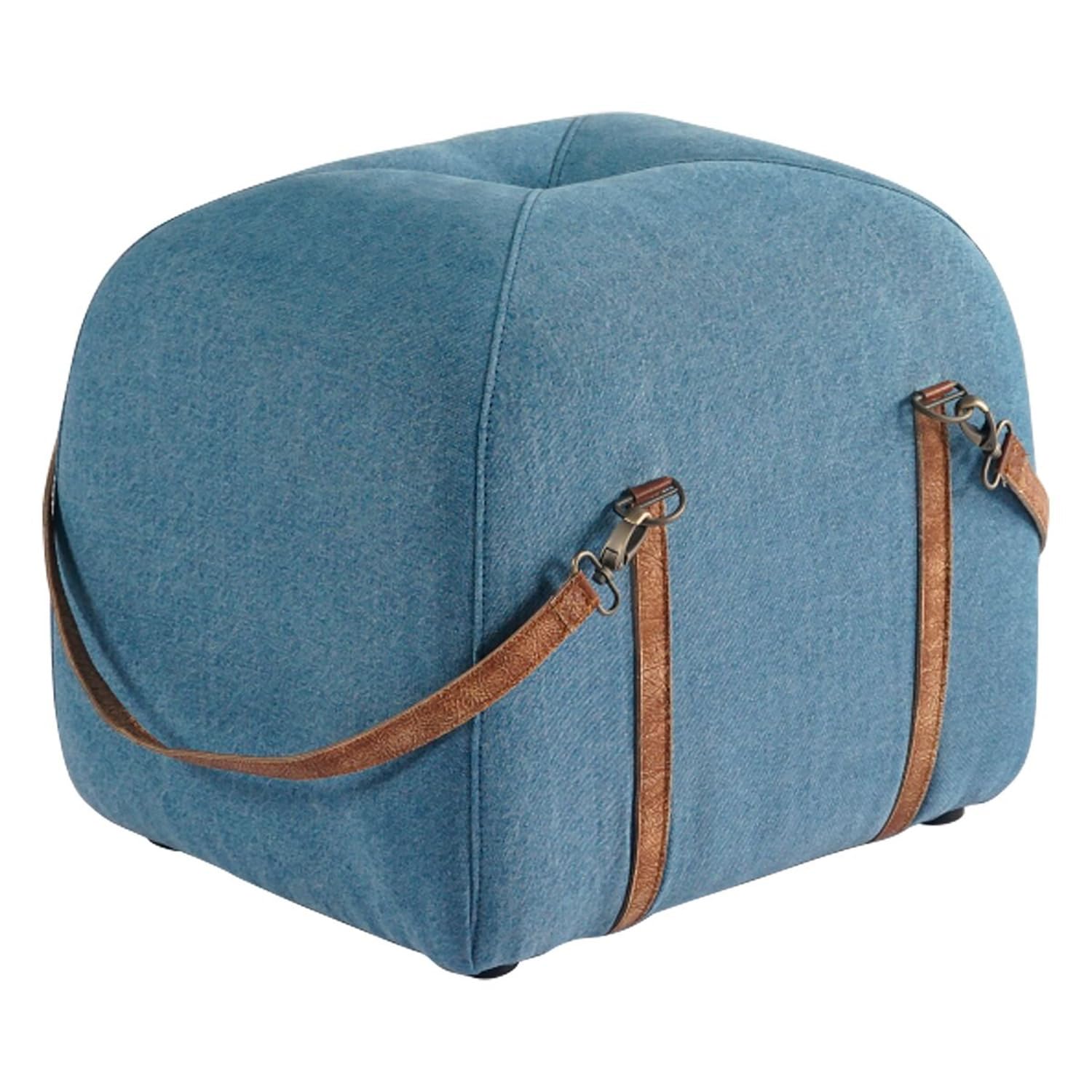 Yosemite Home Decor Avaya Transitional Fabric Ottoman Pouf in Olive Brown ( One in stock is BROWN)