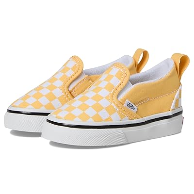 Vans Kids Slip On V (Infant/Toddler) Kids Shoes Color Theory Checkerboard Banana Cream
