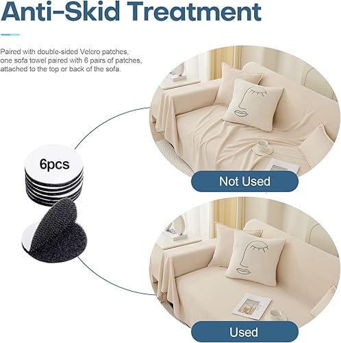 Miniatura 3 de Foreate Funda reversible para sofá modular, manta para sofá de 3 cojines, lavable a máquina, a prueba de arañazos, protector de muebles para gatos y