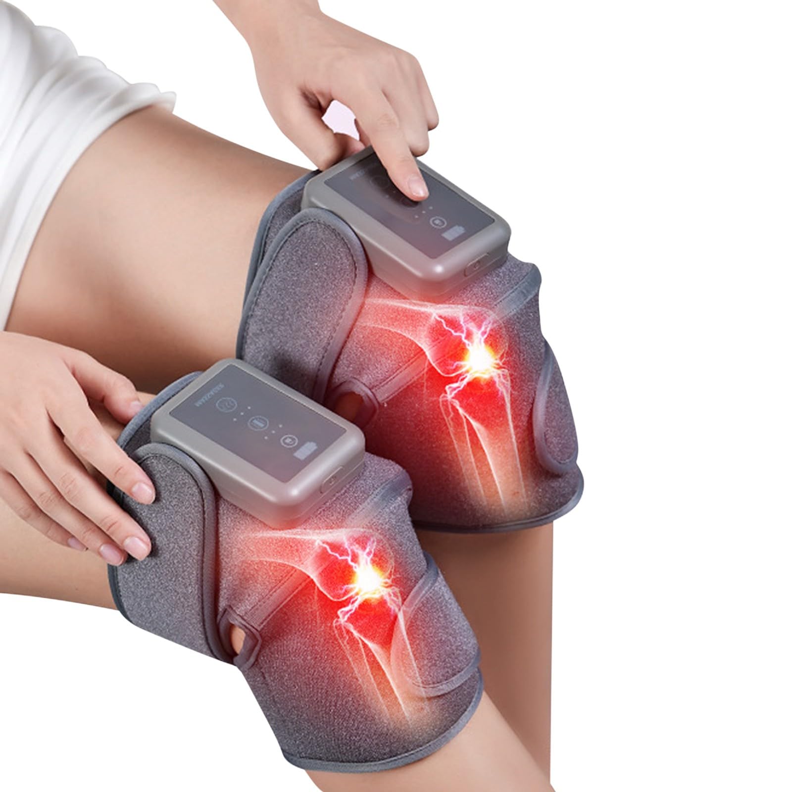 Masajeador de Rodilla, Calor infrarrojo lejano, Rodillera calentada, Adecuado para Rodillas, Hombros y Codos, Masaje y compresa Caliente, compresa Caliente con ajenjo, Control táctil