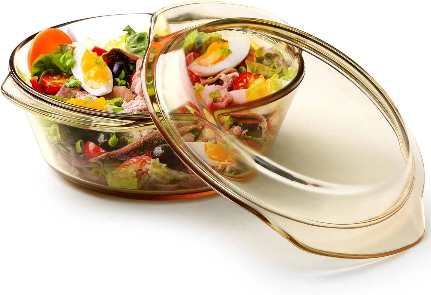 NUTRIUPS Round Glass Casserole Dish with Lid, 1QT Jordan Ubuy