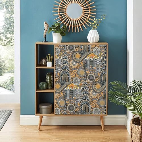 Miniatura 3 de Papel tapiz vintage bohemio para despegar y pegar, papel de contacto bohemio de 17.7 x 118.1 pulgadas, papel tapiz floral bohemio para despegar y