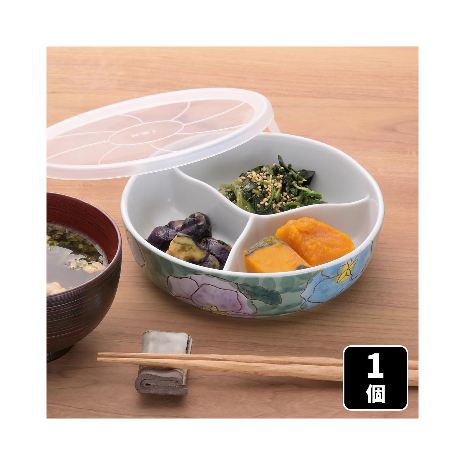 Amazon.co.jp: 西日本陶器 有田焼 彩花ノンラップ三品盛鉢（1個