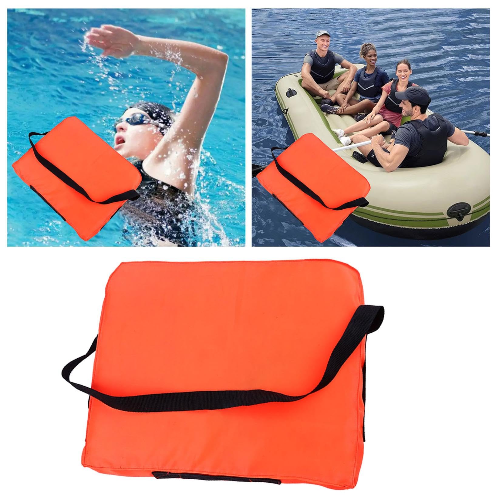 Dispositivo de flotación lanzable para barco, dispositivo de flotación lanzable para navegación, cojín de barco de 18 x 14 pulgadas de alto y cojín de lanzamiento para barco con correa a prueba de