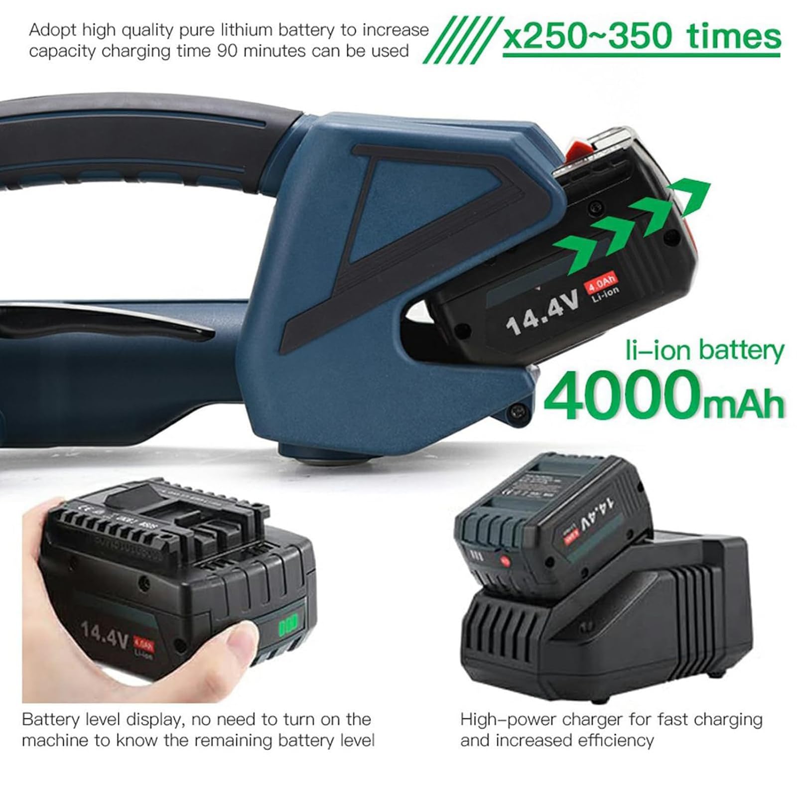 Herramienta Bandas Fusión En Caliente, Máquina Flejado Mano, Máquina Flejadora Automática Portátil, Soldadura Por Fricción Térmica, Mudanzas Materiales Domésticos Y Mudanzas Comerciales 2battery