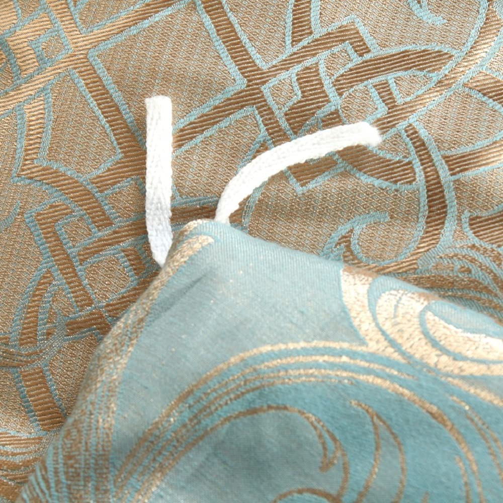 Ropa de cama de satén, 220 x 240 cm, jacquard, microfibra, color dorado, amarillo y azul, reversible, 3 piezas, 100% transpirable, agradable para los días calurosos en verano, diseño de flores