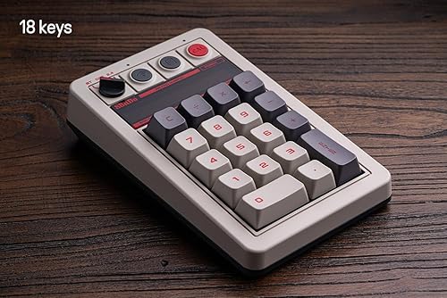 Miniatura 8 de 8Bitdo Numpad mecánico retro de 18 teclas, compatible con PC Numpad y modo de calculadora estándar, intercambiable en caliente, botón de acceso