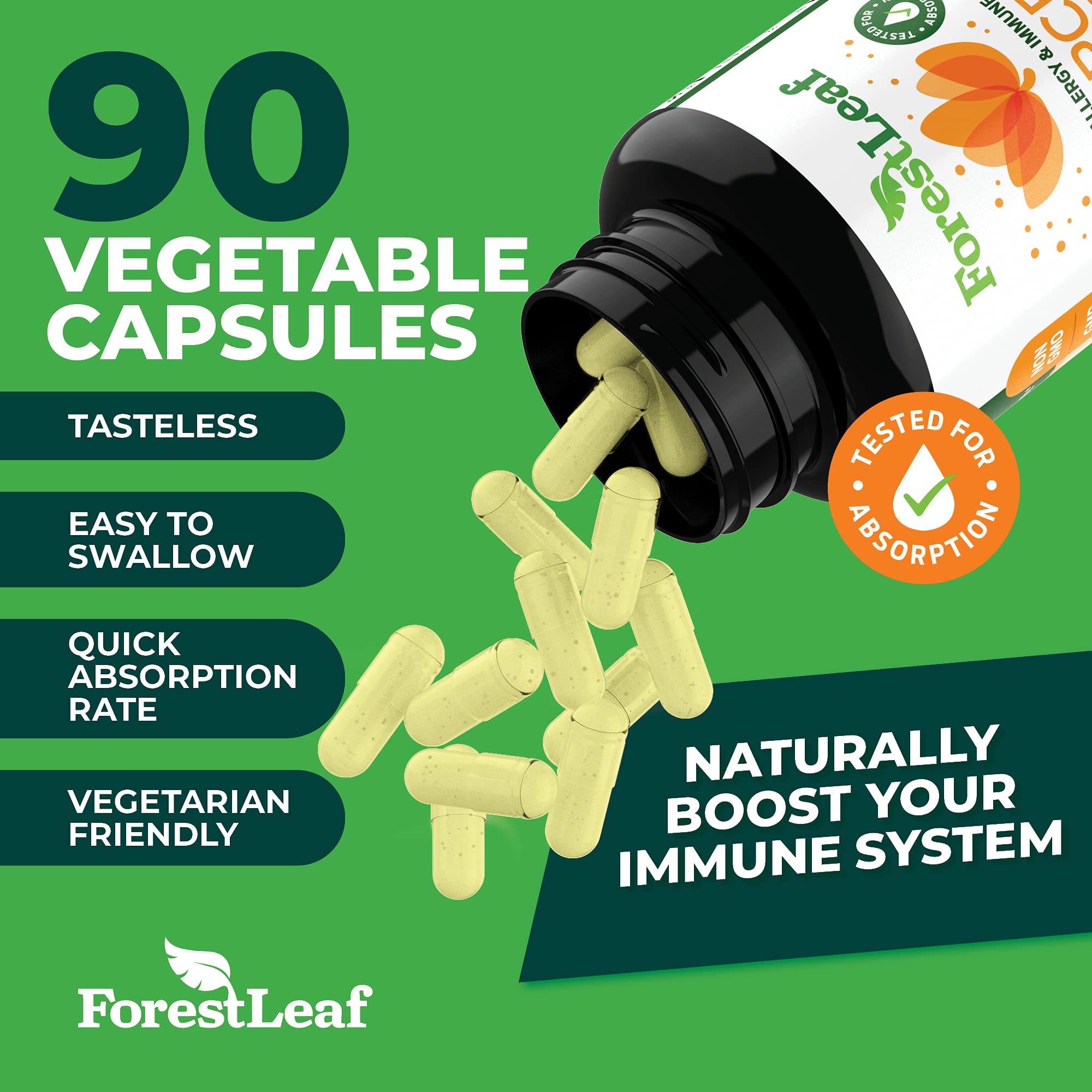 Buy Forest Leaf Quercetin 500mg Quercetin with Bromelain, Vitamin C