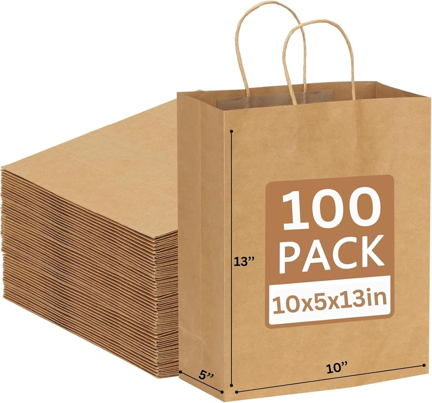 JET PAPER BAGS – 10”x5”x13” Inch [100 Pcs]...