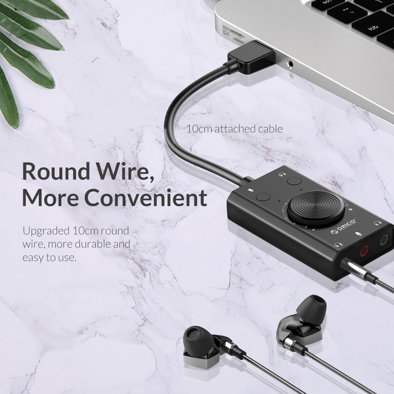 docooler SC2 Scheda audio USB Cuffie esterne PC desktop Notebook Convertitore audio Volume regolabile Plug and Play senza driver