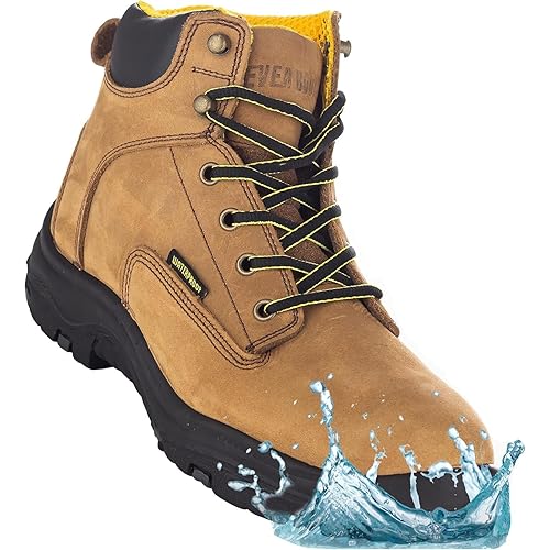 EVERBOOTS ULTRA DRY Men's Waterproof Hiking Work Boots, Lightweight Ultility Leather Shoes, Water Proof Tactical Military Outdoor Ankle Mens Boot for Construction, Roofing, Hunting, Winter Trails