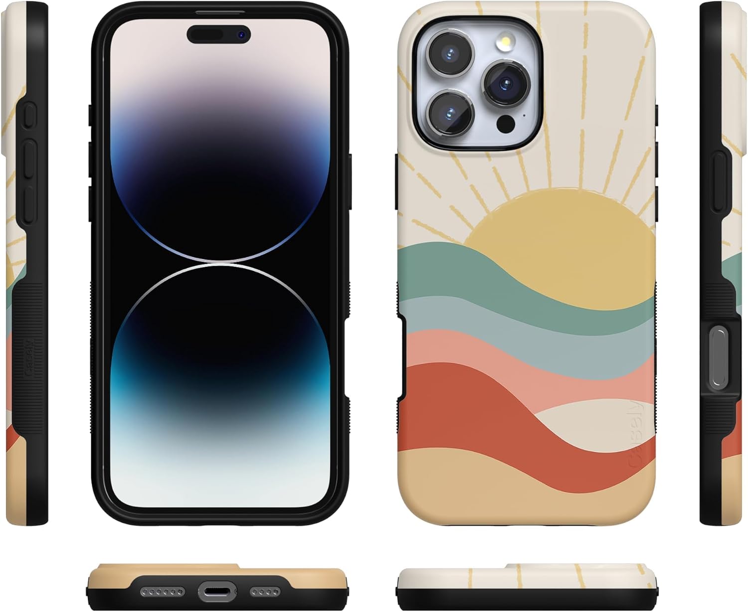 Casely iPhone 16 Pro Max Case | Here Comes The Sun | Colorblock Sunset | Bold Protective Design | Compatible with MagSafe - Image 9