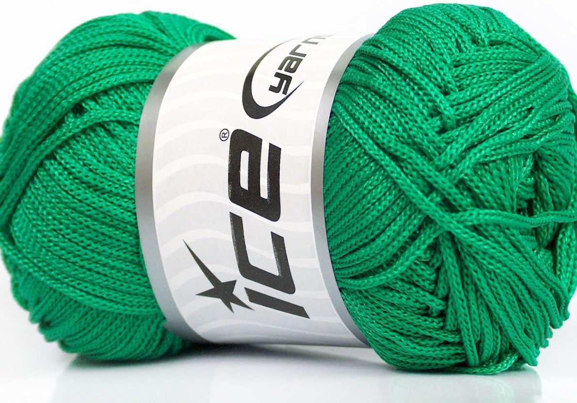 Lot of 4 x 100gr Skeins Ice Yarns Macrame Cord Hand Knitting Yarn Green