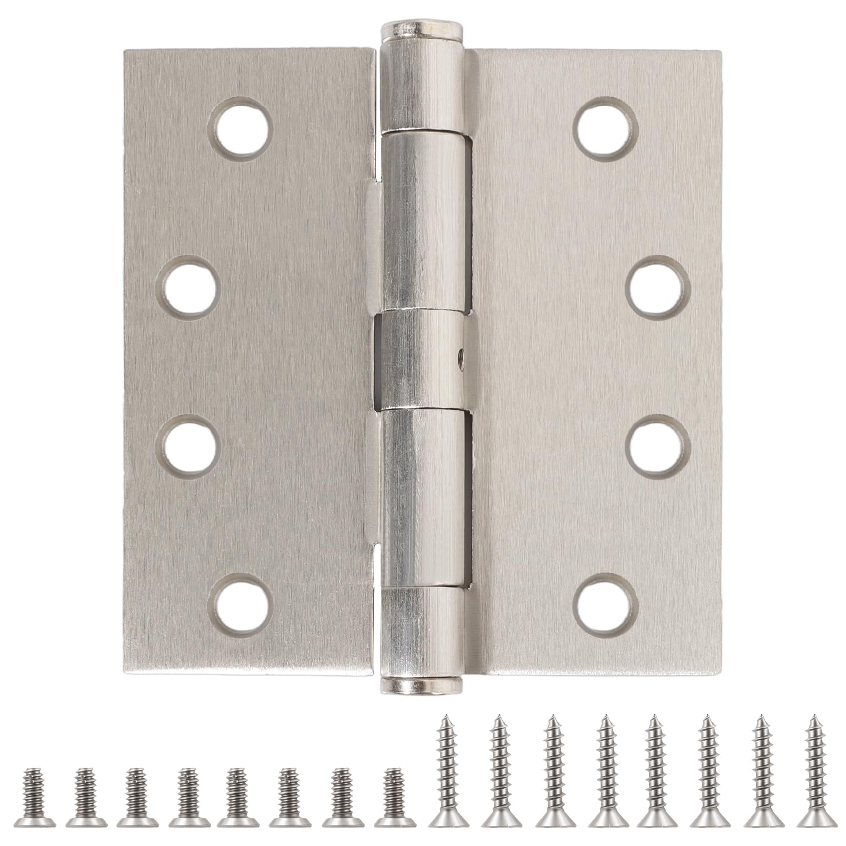 Paquete de 3 bisagras de puerta comerciales resistentes de níquel satinado de 4.5 x 4 pulgadas