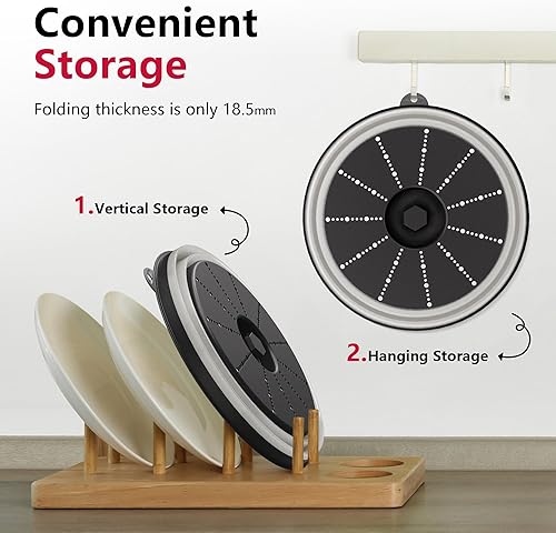 Miniatura 4 de WVM Cubierta para salpicaduras de microondas ventilada para alimentos con agujero de gancho, protector de salpicaduras y colador de cocina para