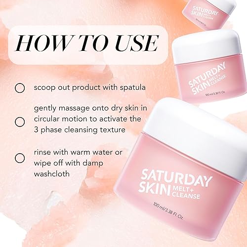 Miniatura 7 de Saturday Skin Melt Cleanse - Bálsamo removedor de maquillaje, limpieza diaria, bálsamo facial a aceite, lavado de doble cara, vegano, quitar