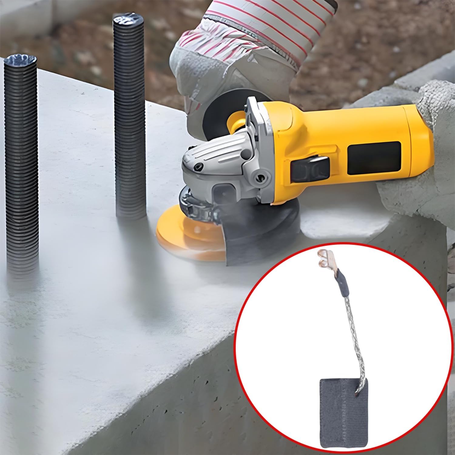 8PACK Carbon Brushes Angle, Grinder Brush Compatible with DeWalt DWE402 DWE4214 DWE4222 DWE4224 DWE43066 DWE43113 and more, Replace N257540