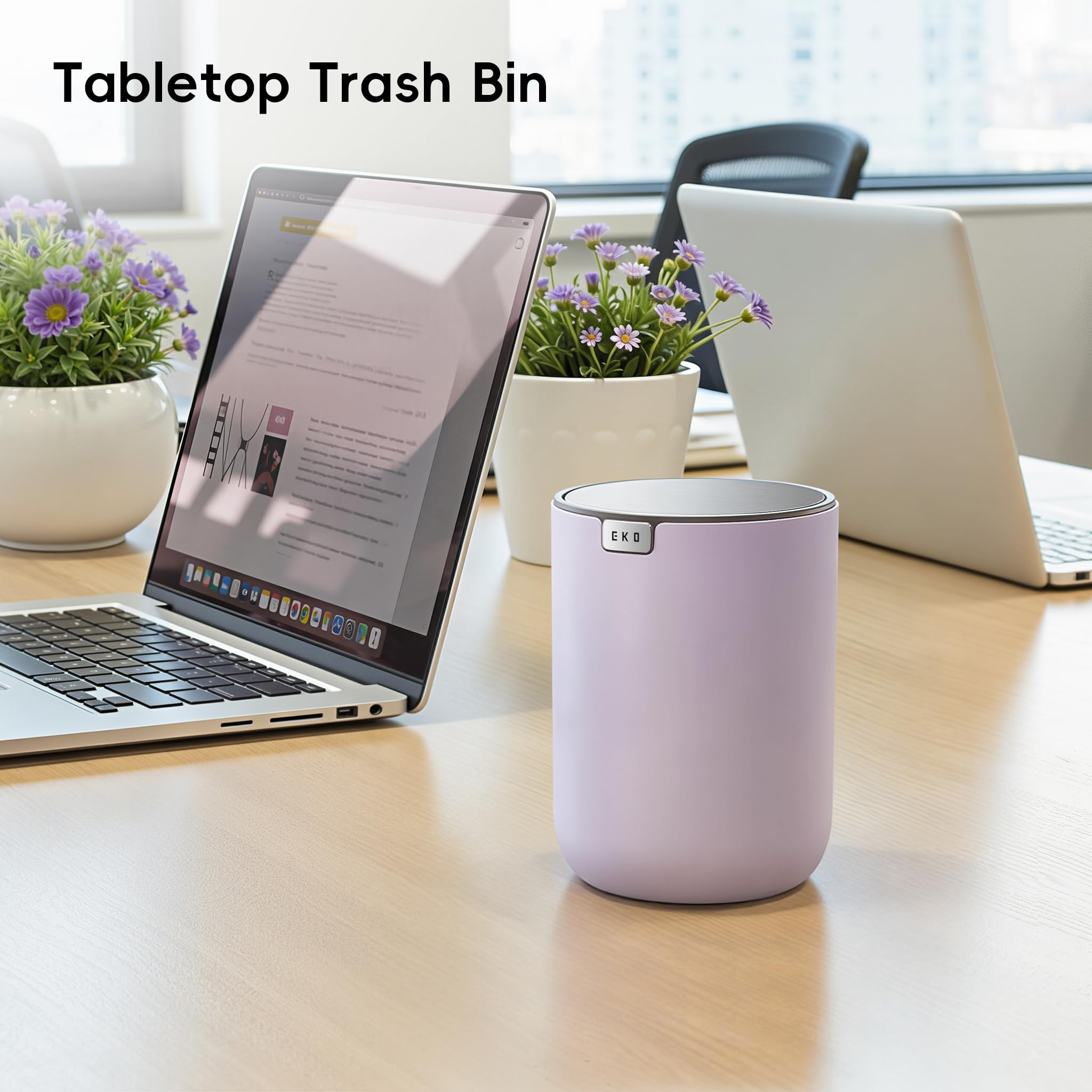 EKO Mini Desk Trash Can - Lavender -9