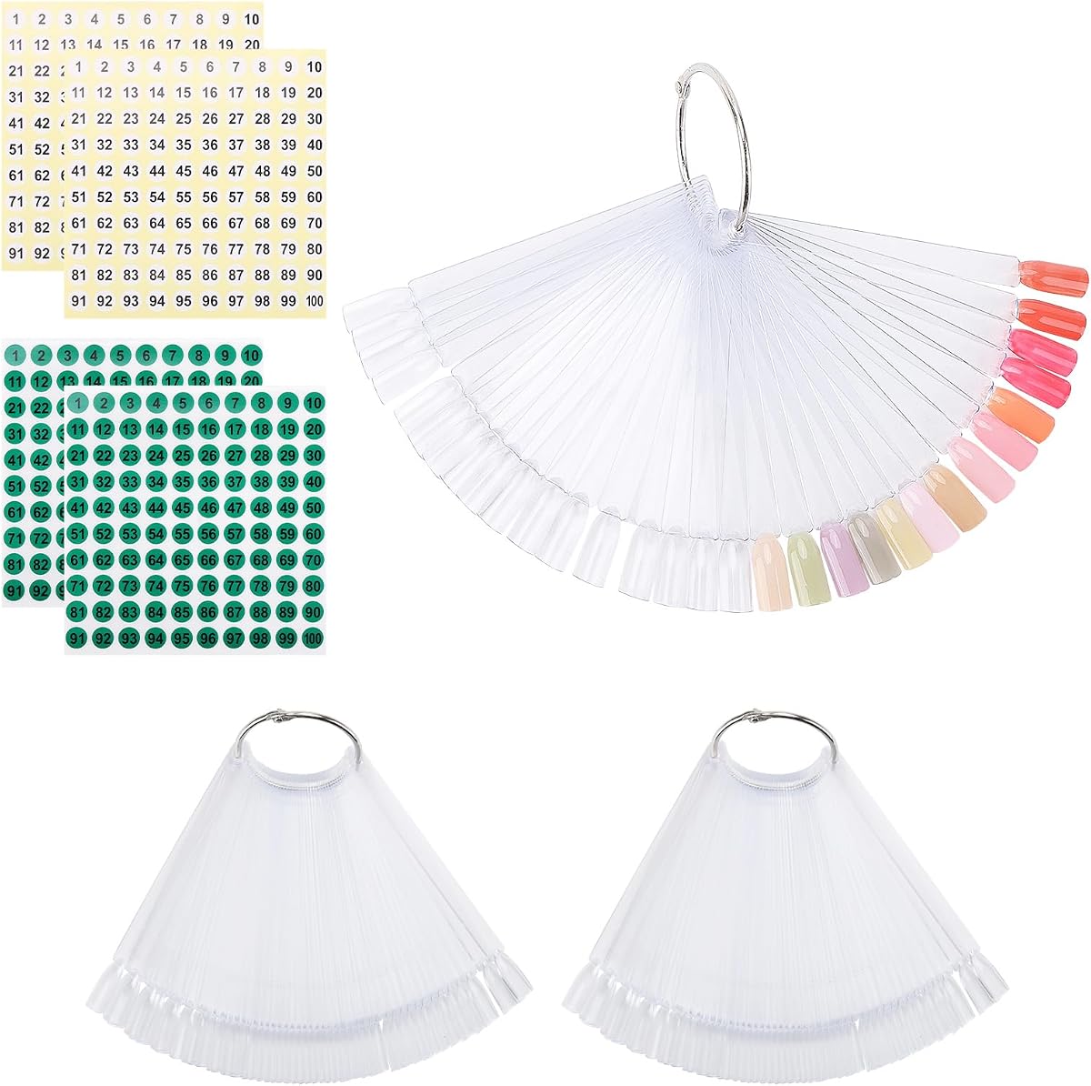 150 Uds. Palitos de muestra de uñas con anillo, palitos de muestra de Color de esmalte de uñas cuadrados para tablero de hogar