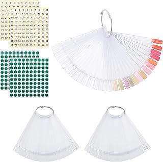 150 Pcs Nail Swatch Sticks with Ring, Square Nail Polish Color Sample St...