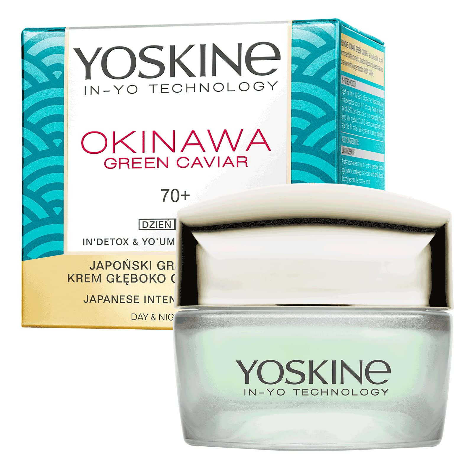 Yoskine Okinawa zielony kawior na dzień krem na noc 70+ Anti-Aging nawilżający 50 ml
