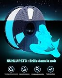 SUNLU PETG Glow in the Dark, Pack de Filament d'imprimante 3D Phosphorescent, Filament Haute Résistance, 250g par Bobine, 8 Rouleaux, (petg Noir Blanc avec 6 bobines in Glowing Bleu/Vert/Rouge/Jaune) - 2