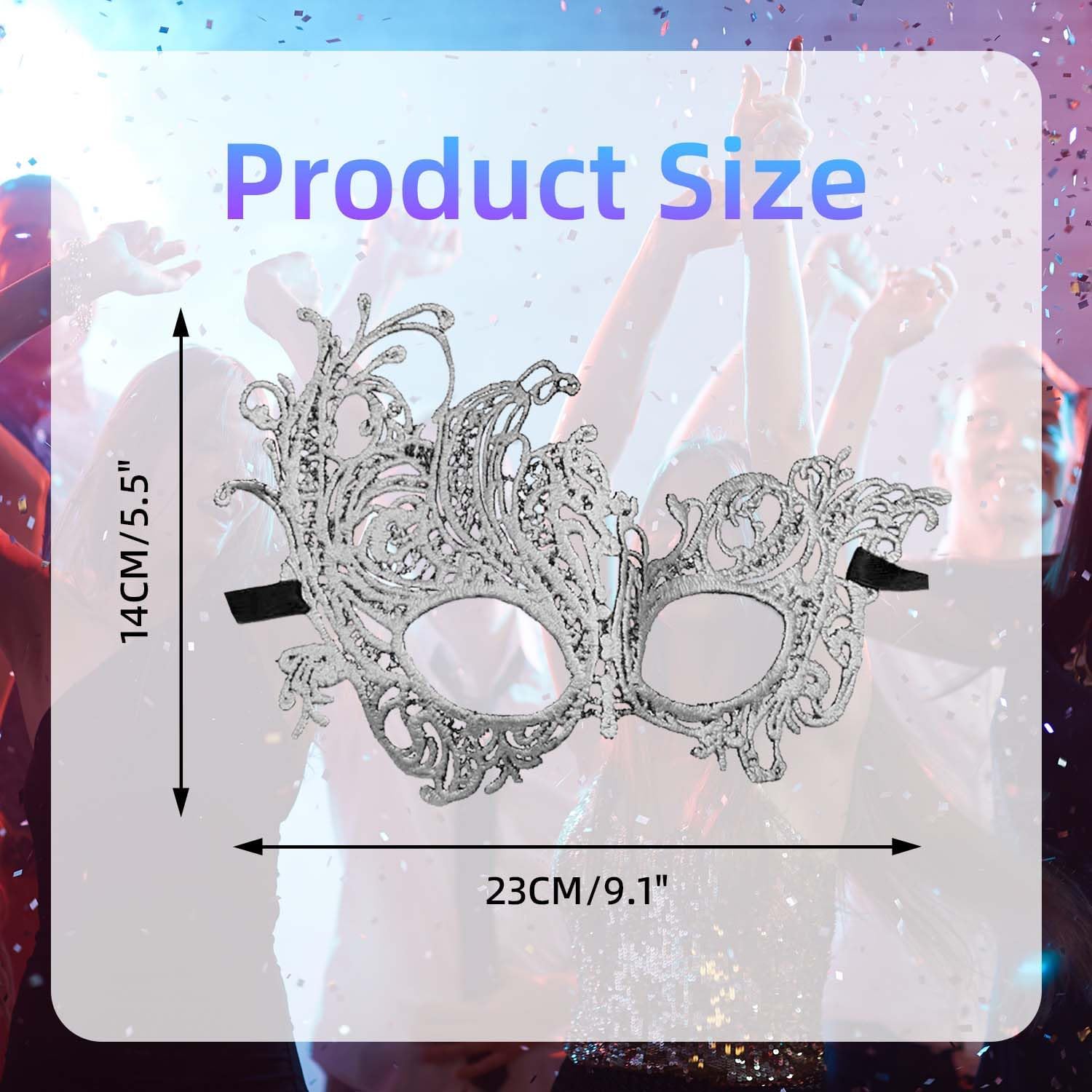 Venetian Lace Masquerade Mask for Women, Elegant Eye Mask for Carnival, Ball, Wedding, Mardi Gras Costume Party - Image 6