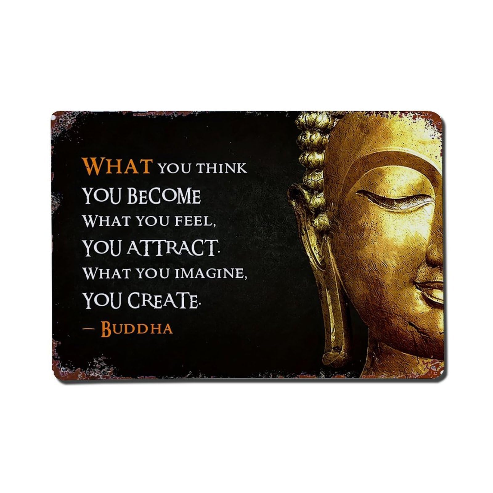 Buddha Quote Inspirational Wall Art Metal Tin Sign Plaque