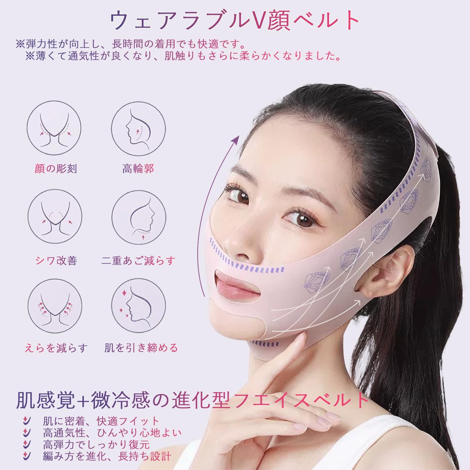 Amazon.co.jp: NANOSENSE 美顔器 ems リフト フェイスベルト 表情筋 顔