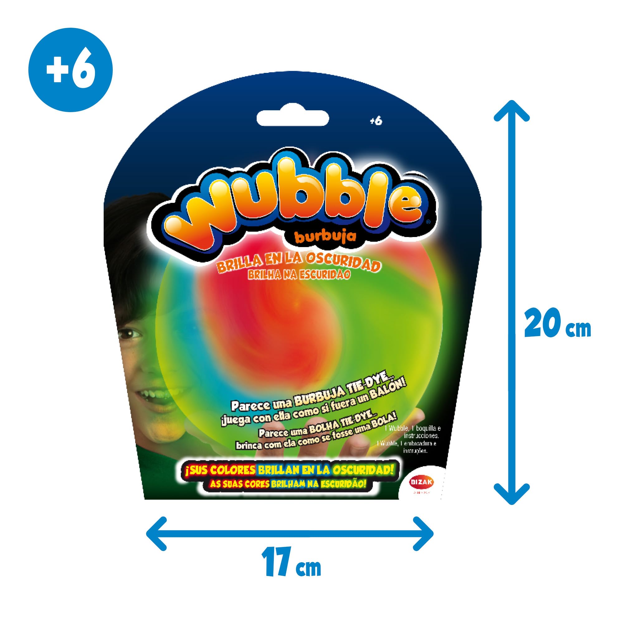 Wubble Świeci w ciemności, bańka powietrza, którą możesz bawić się jak piłkę, rzucać, uderzać i rzucać, wytrzyma wszystko, Bizak (62941875)