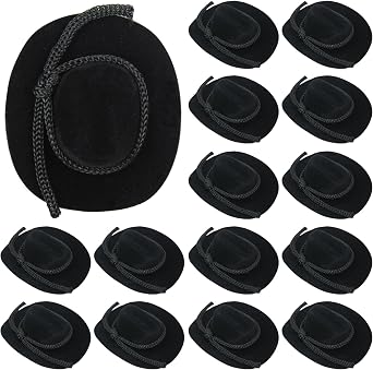 15 Pcs Mini Cowboy Flocked Doll Hat Decorative Miniature Hat Set