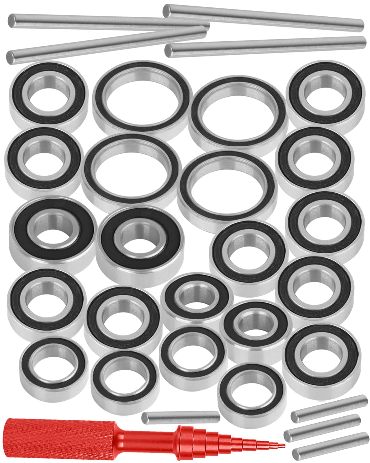 RcarmubWow RC Bearings Kit Upgrades Part for 1/7 Fireteam/Mojave 6S BLX,1/8 Typhon 6S BLX,Outcast 6S BLX,Kraton 6s BLX,Senton 6S BLX,Talion 6S BLX,Notorious 6S BLX,22pcs w/Bearing Tool,Black