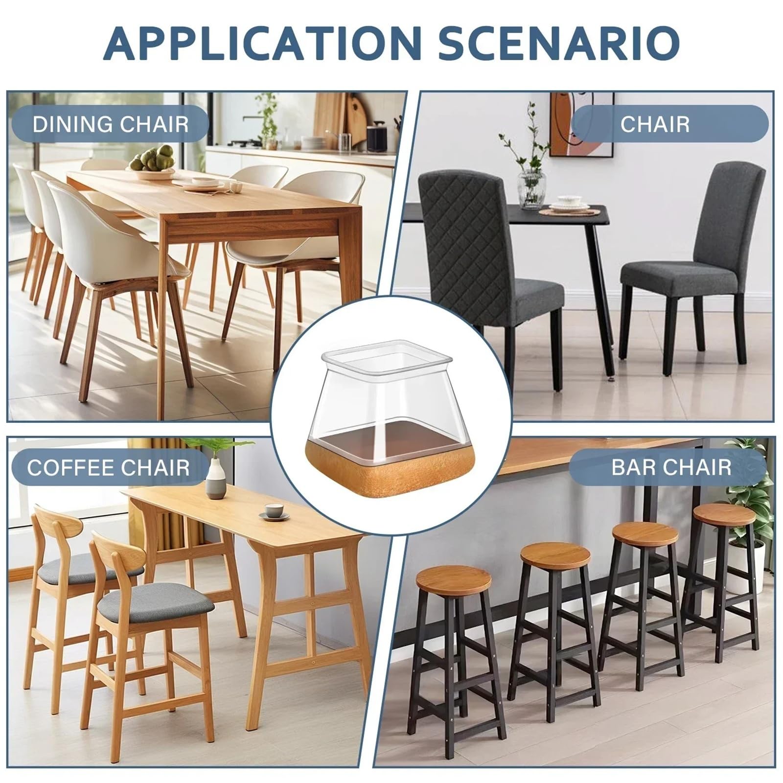 Fieltro Adhesivo Protectores de Piso for Patas Silla cuadradas