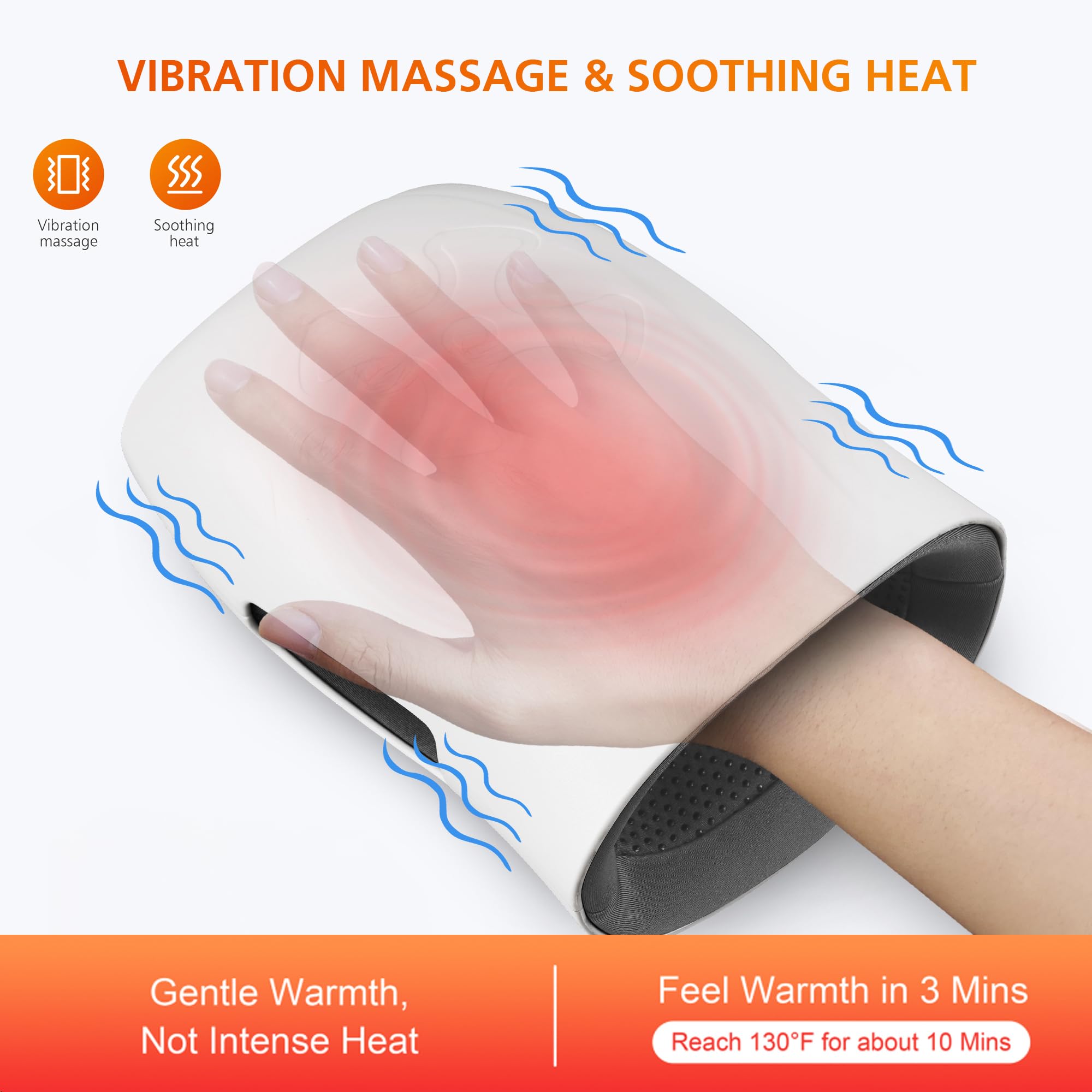 Snailax Hand Massager with Heat and Compression, Vibration, Cordless Hand Massager for Arthristis, Carpal Tunnel, Gifts for Women, Men, Mom()