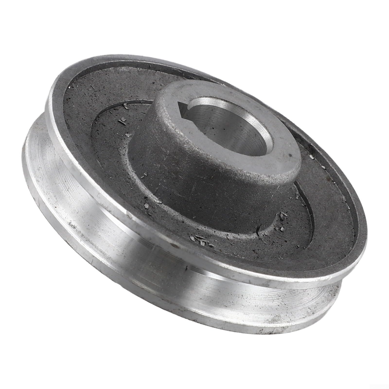 Polea de aluminio de una sola ranura 100 mm tipo A para compresores de aire 19 mm/24 mm diámetro interior 6 mm/8 mm plateado