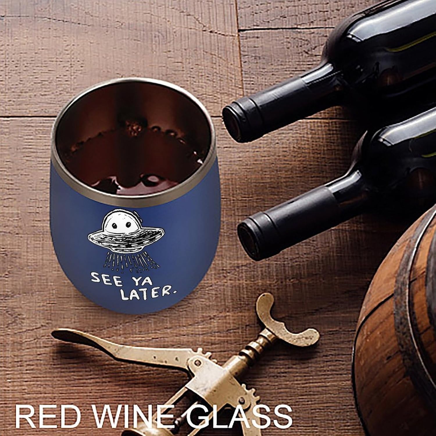 See Ya Later Aliens Spaces Insulated Drinking Cup Stainless Steel Coffee Mug Wine Tumbler with Lid 12OZ