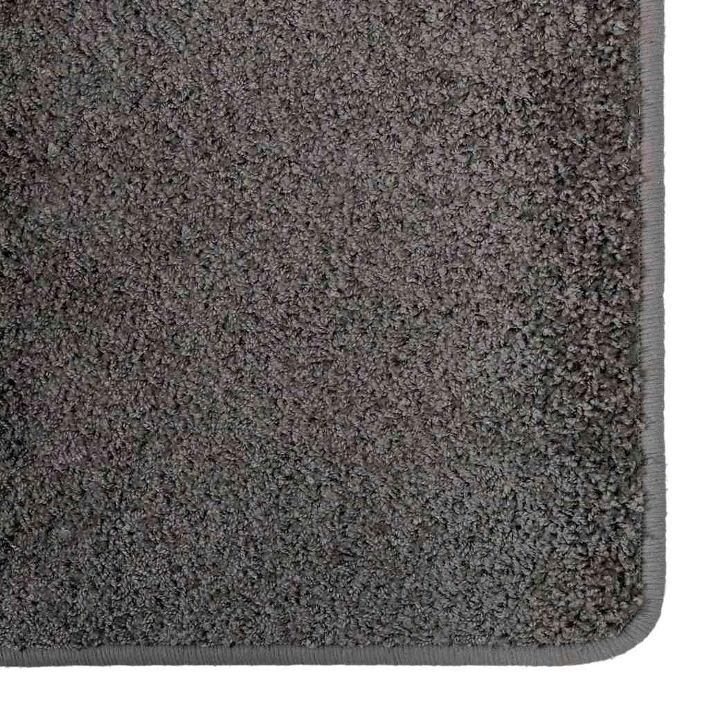 Alfombra de pasillo gris, 50 x 100 cm, 100% polipropileno, antideslizante, fácil de limpiar, para pasillo, salón, dormitorio, con superficie suave y decoración moderna y versátil