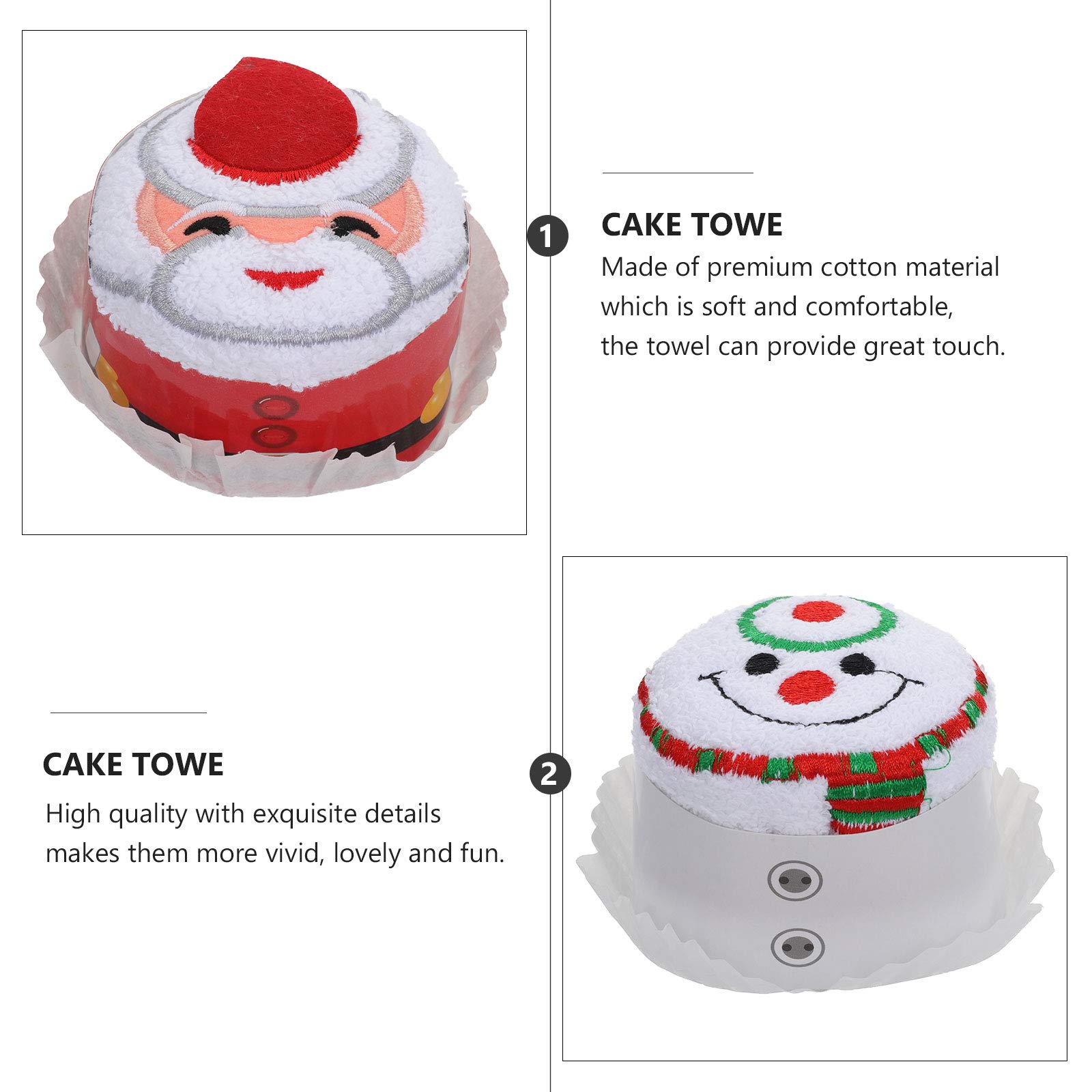 Cabilock Set 6 Pezzi Asciugamani Natalizi in Cotone Morbido Torta Di Natale Modellazione Salviette Natalizie Asciugamani Natalizi Cupcake Per Bagno Cucina Decorazioni Festive