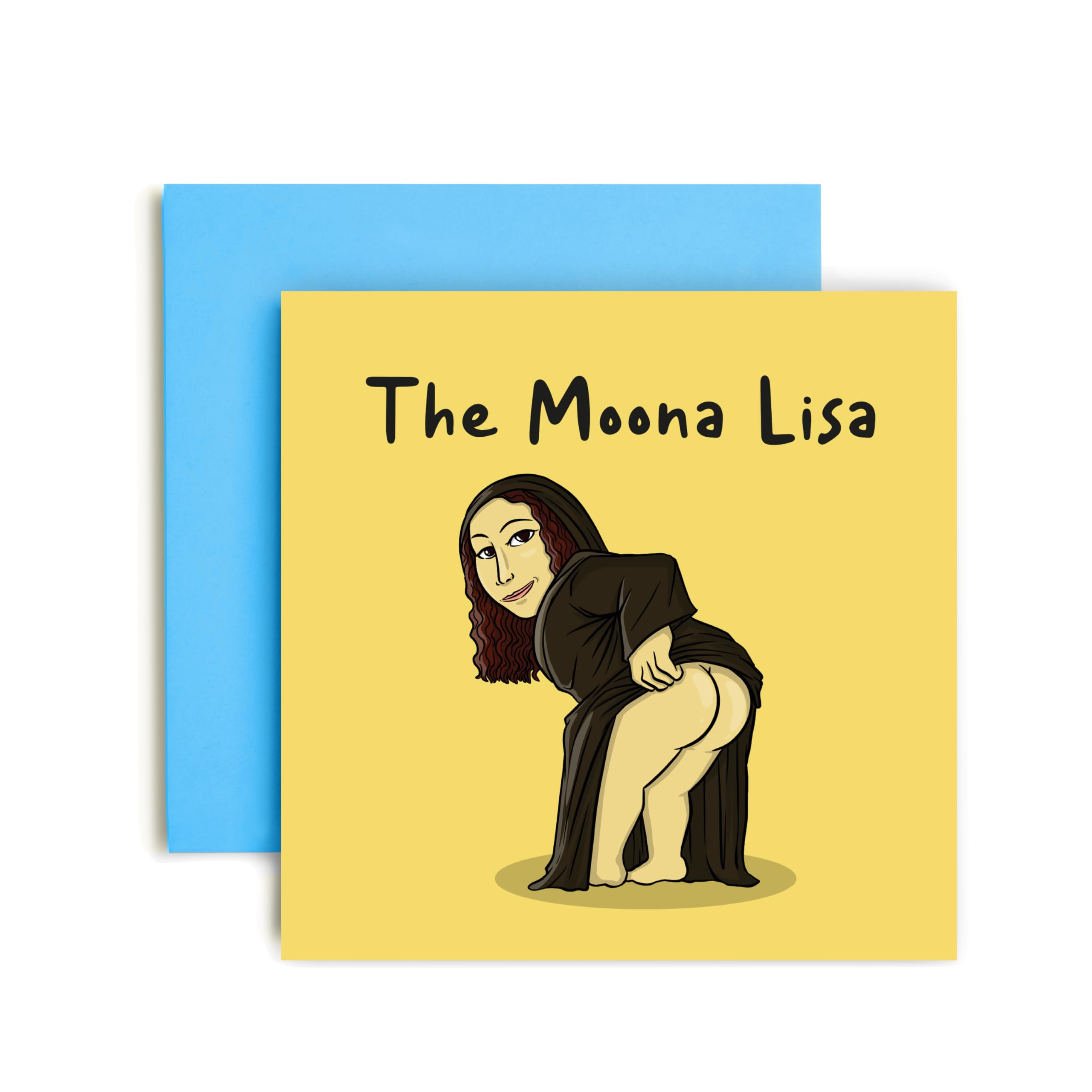 Huxters Birthday Cards for Men and Women – Happy Birthday Mona Lisa! Card for her Mum sister Friend Birthday Card for Brother Uncle Grandad – Funny Birthday Card