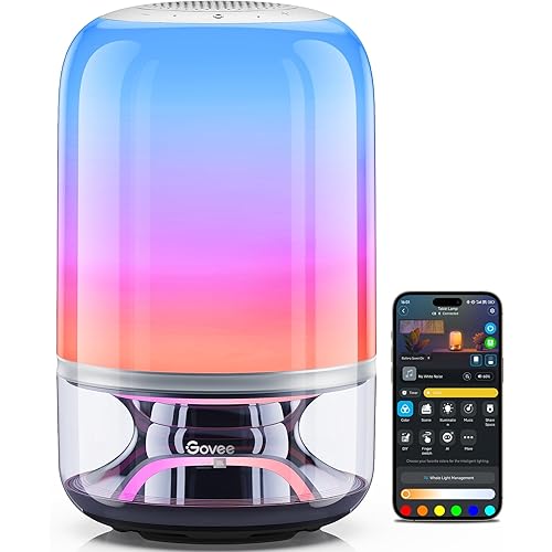 Govee Table Lamp 2 Pro x Sound by JBL, Smart Cordless Table Lamp with Speaker, Music-Light Sync, 16 Music Modes & 100+ Scene Modes, Work with Matter, DIY Customized Rechargeable Desk Lamp for Bedroom
