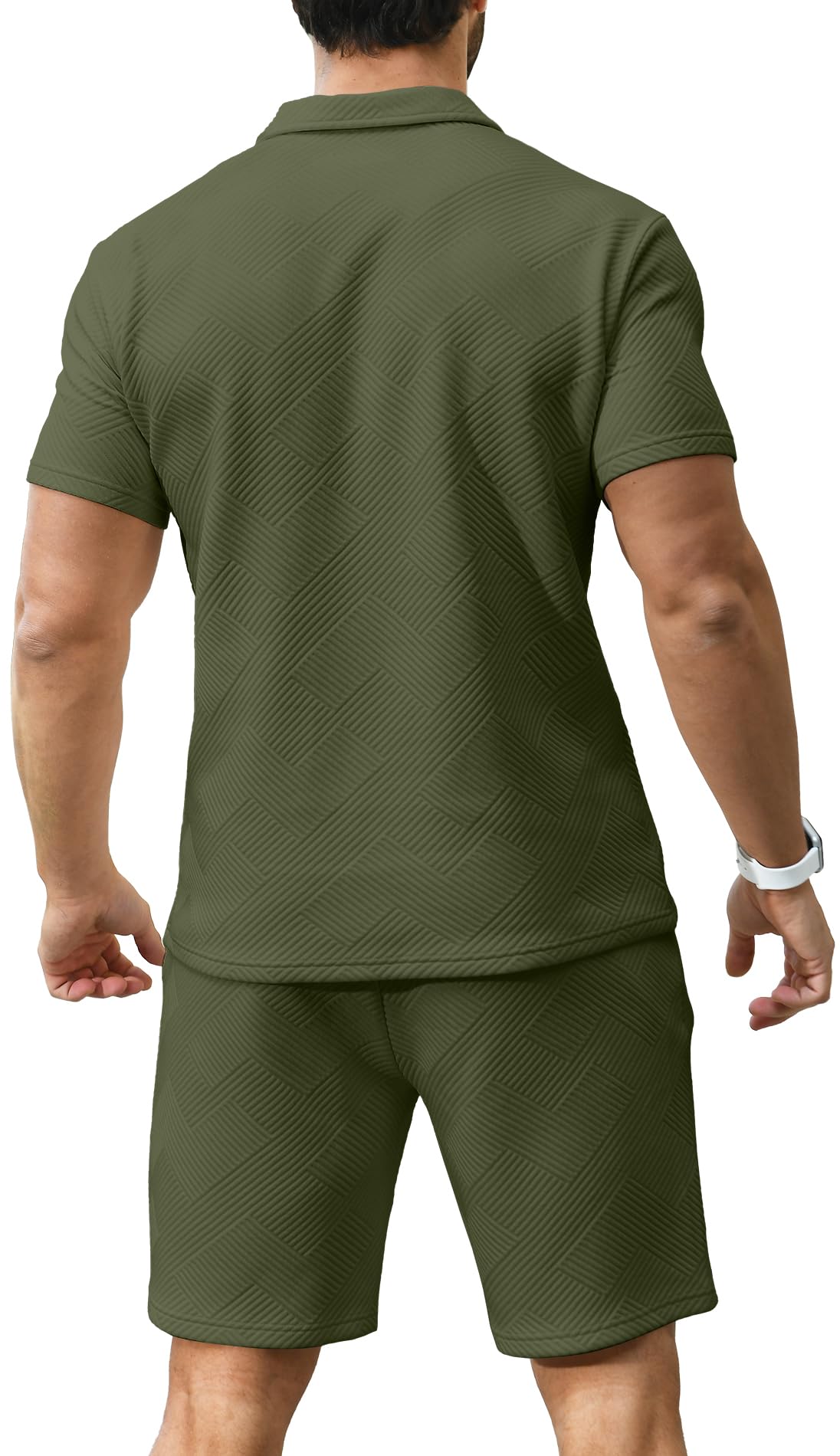 KUYIGO Uomo Polo e Pantaloncini 2-Piece Set Abbigliamento Tuta Estiva Moda Casual Tute Sudore M-3XL