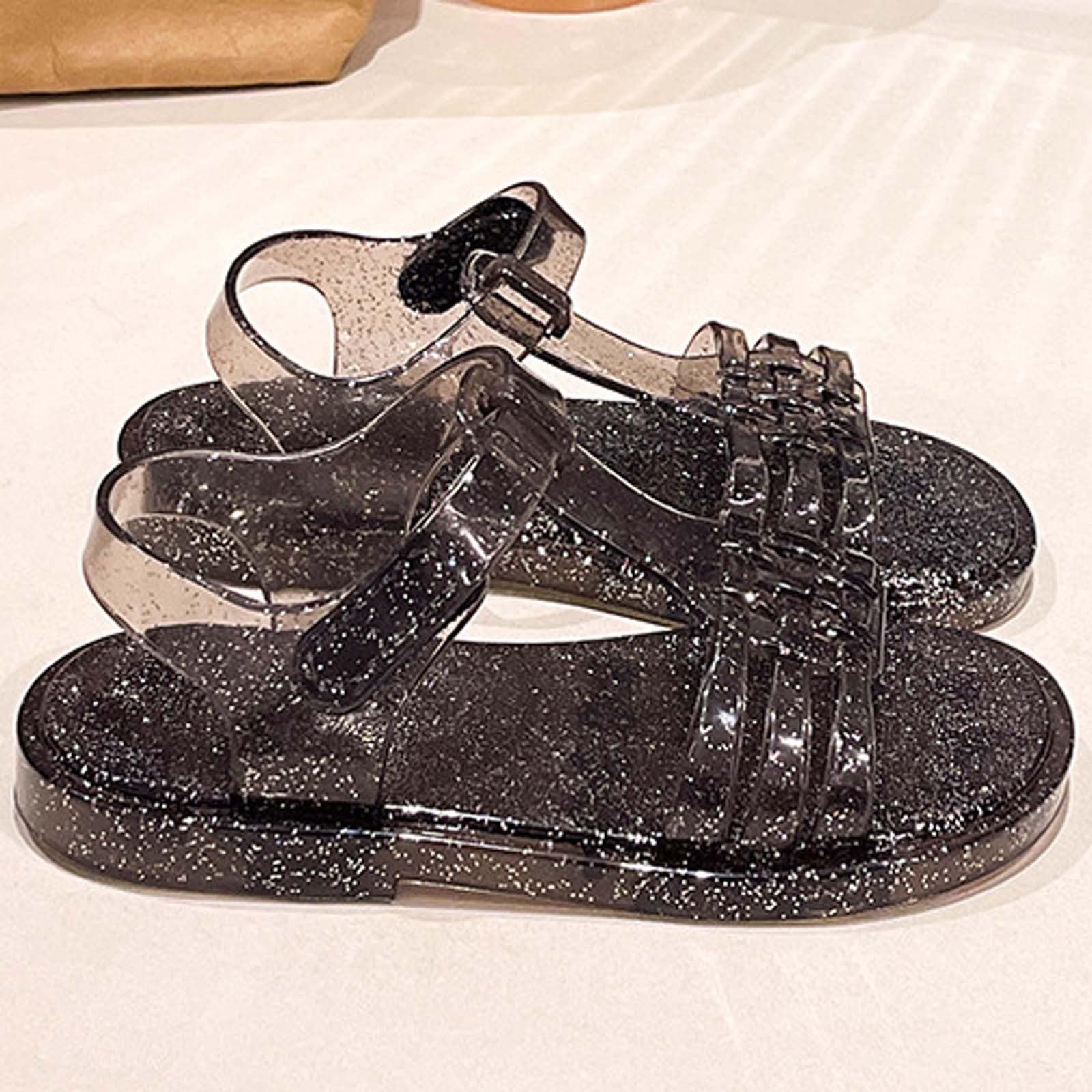 MMRTDJDR Generisch Mädchen-Gummisandalen, atmungsaktiv, offene Zehen, Strandschuhe, weiche Sohle, lässige Sommerschuhe für Kleinkinder