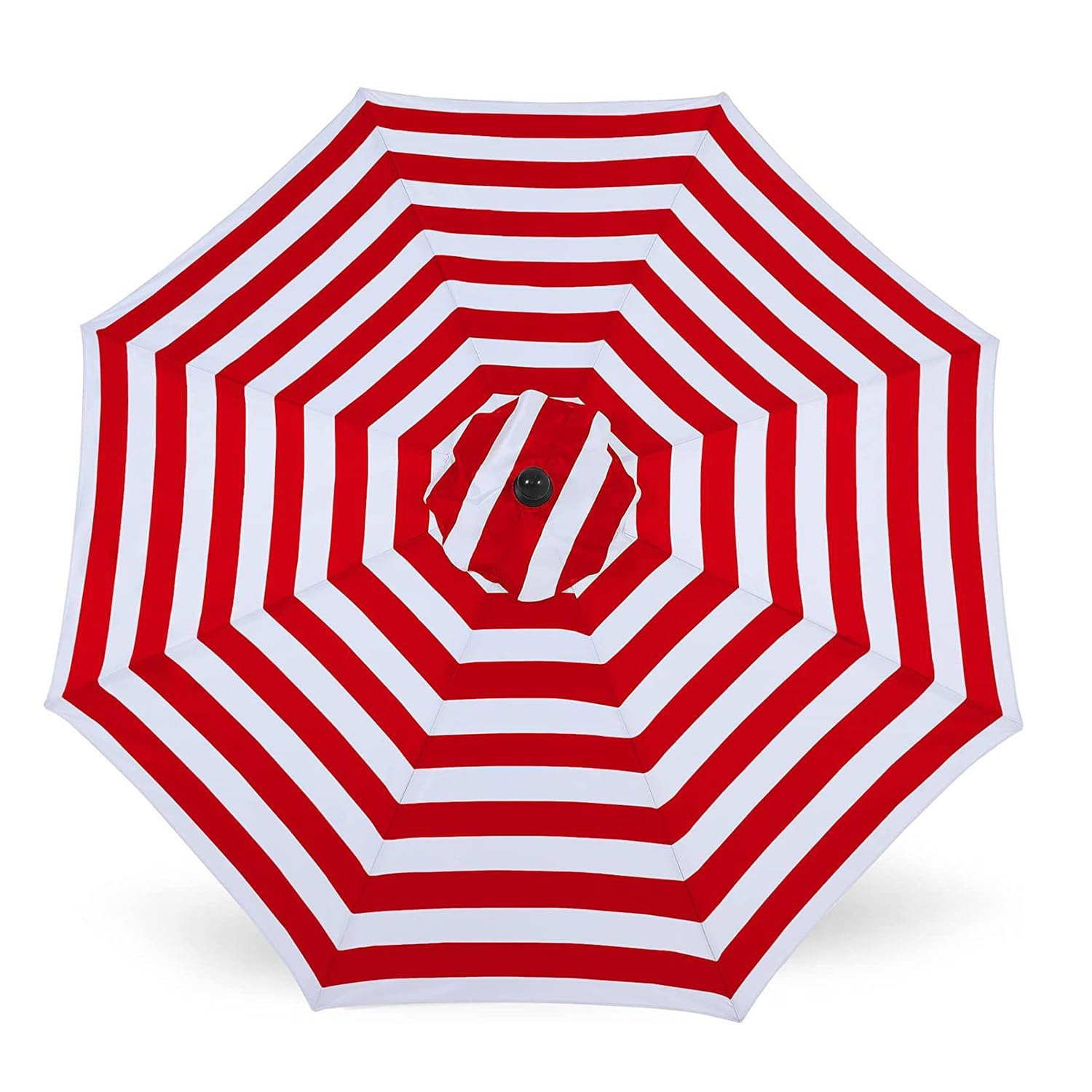 Lonsy 6/8 Arms Replacement Fabric Garden Parasol Canopy Cover 2/2.7/3M,Parasol Fabric Cloth,Waterproof/Red White Stripes/3M-(6 Ribs)