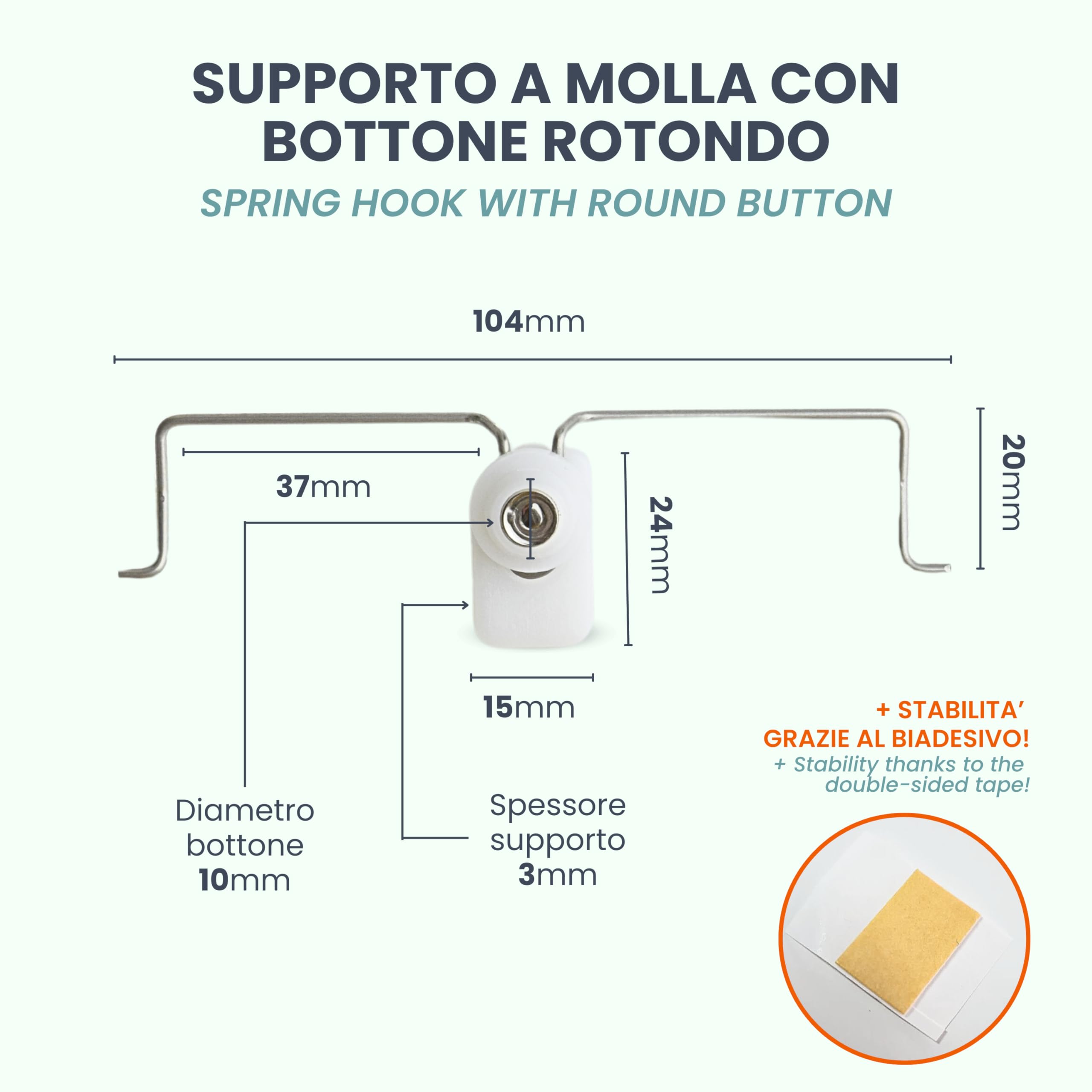 TENDAGGIMANIA Ganci No Foro per Tende a Pacchetto Universale su Tutti Gli INFISSI - Ganci per Tende Senza bucare Attacco Invisibile con Alette Flessibili e Biadesivo - 4 PZ